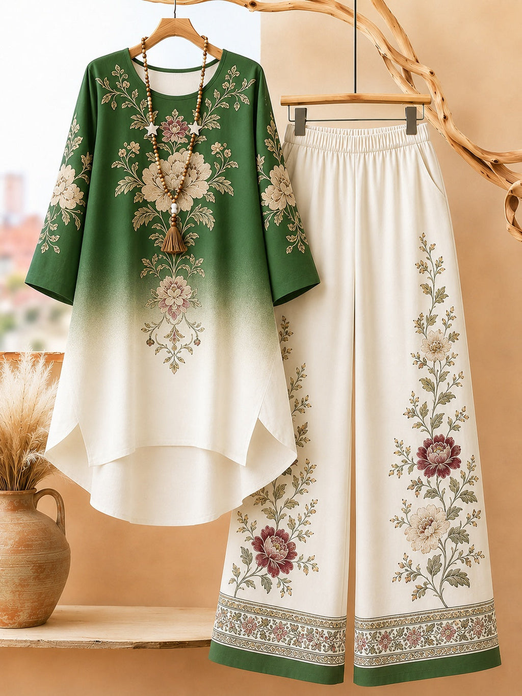 🌸 Elegant Floral Ombre Co-Ord Set