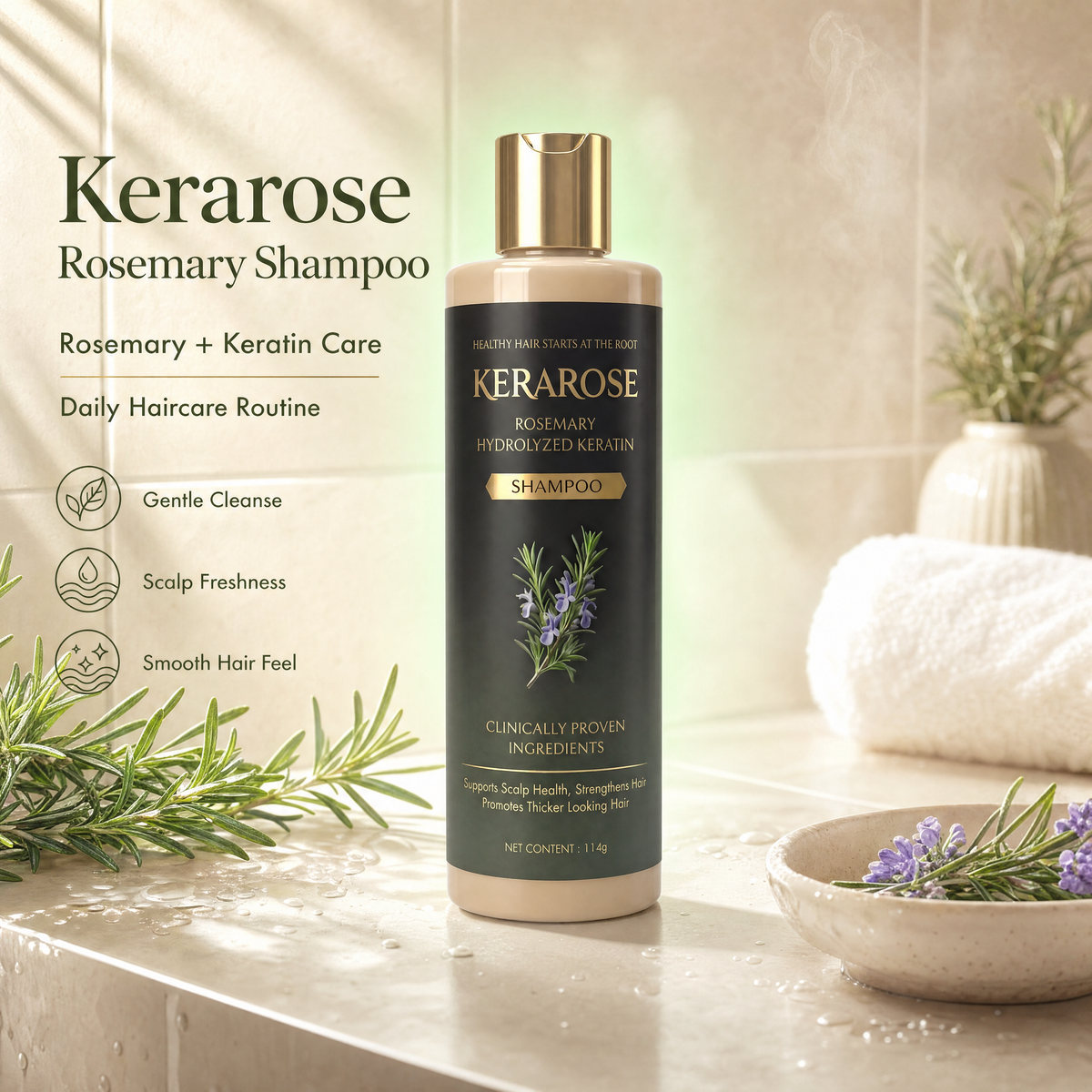 Kerarose Rosemary Shampoo For Hair Growth