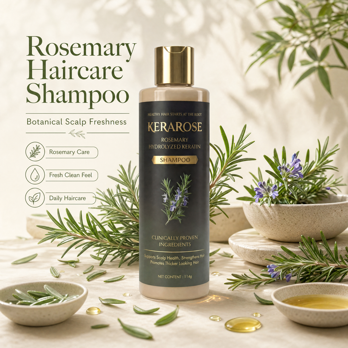 Kerarose Rosemary Shampoo For Hair Growth