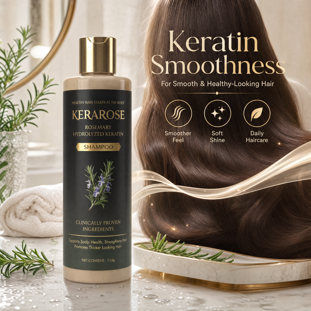 Kerarose Rosemary Shampoo For Hair Growth
