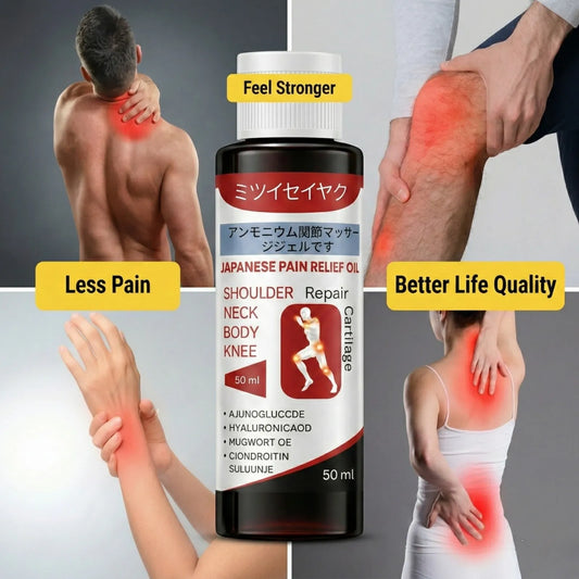 Japanese Pain Relief Oil – Joint & Muscle Relief Massage Oil for Shoulder, Neck, Knee & Back Pain (50ml)