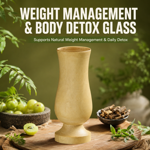 Detox Glass - Body Detox Wooden Water Glass (100% Natural Neem Wood)
